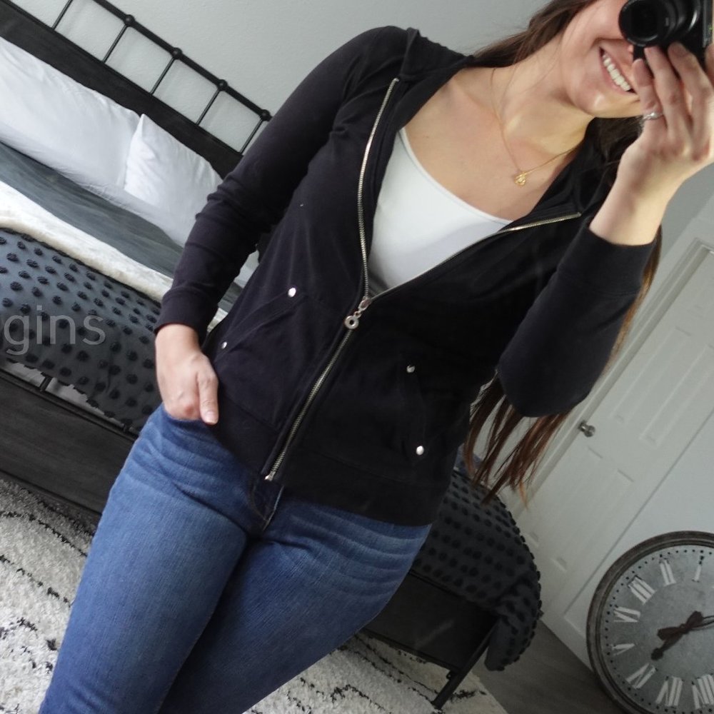 Black Zip Up Hoodie- STYLE & CO.